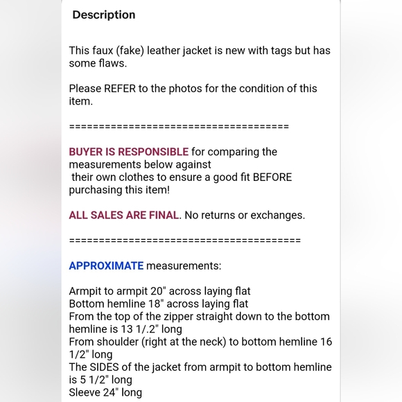 Large women LANE CRAWFORD faux leather zip shirred long sleeve jacket FLAWS - Picture 3 of 16